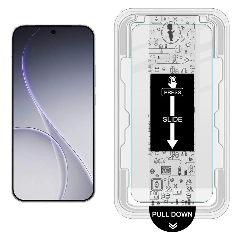 IMAK H Series For Oppo Reno15 Pro Max 5G (Global) / Reno15 Pro 5G (China) Tempered Glass Screen Protector Easy Installation Film with Auto Dust-Remove Tool - Transparent Kit (NOT Complete Covering) (Fingerprint Unlock) - 2