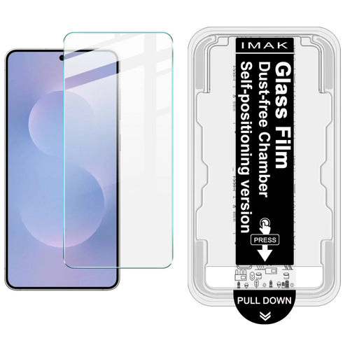 IMAK H Series For Samsung Galaxy S25 Edge Tempered Glass Screen Protector Easy Installation Film with Auto Dust-Remove Tool - Transparent Kit (NOT Complete Covering) (Fingerprint Unlock) - 1