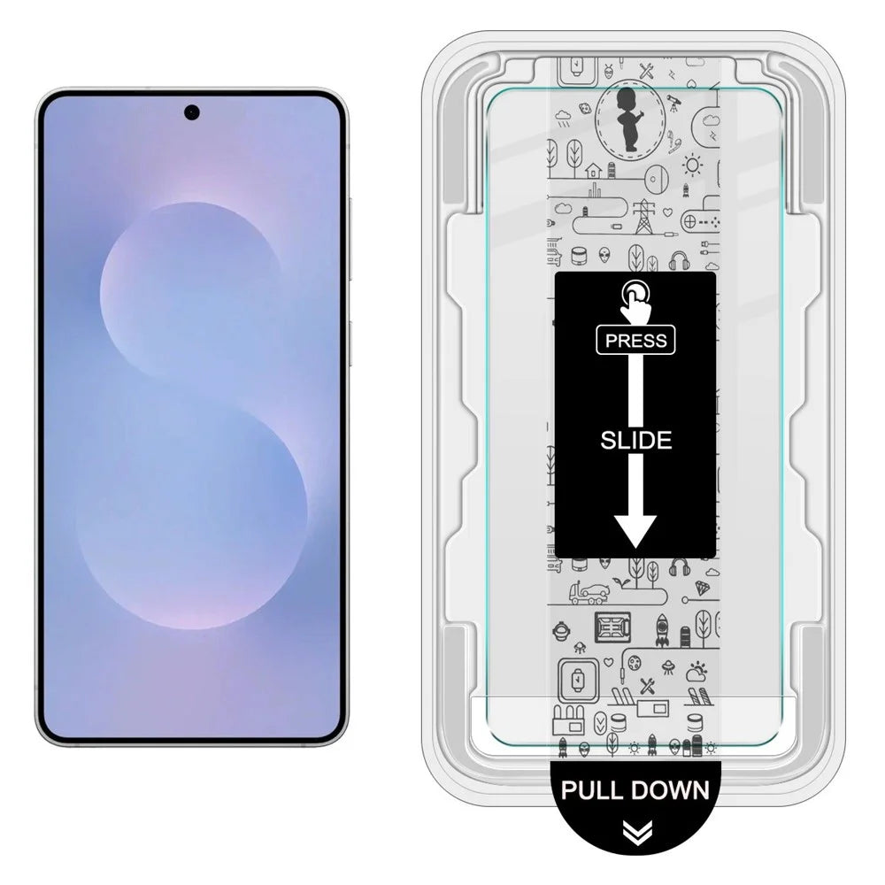 IMAK H Series For Samsung Galaxy S25 Edge Tempered Glass Screen Protector Easy Installation Film with Auto Dust-Remove Tool - Transparent Kit (NOT Complete Covering) (Fingerprint Unlock) - 2