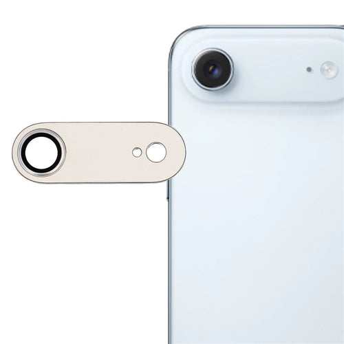 For iPhone Air 9H Hardness Tempered Glass Camera Lens Protector Full Cover Leather Coated Metal Lens Film - Silver - 1