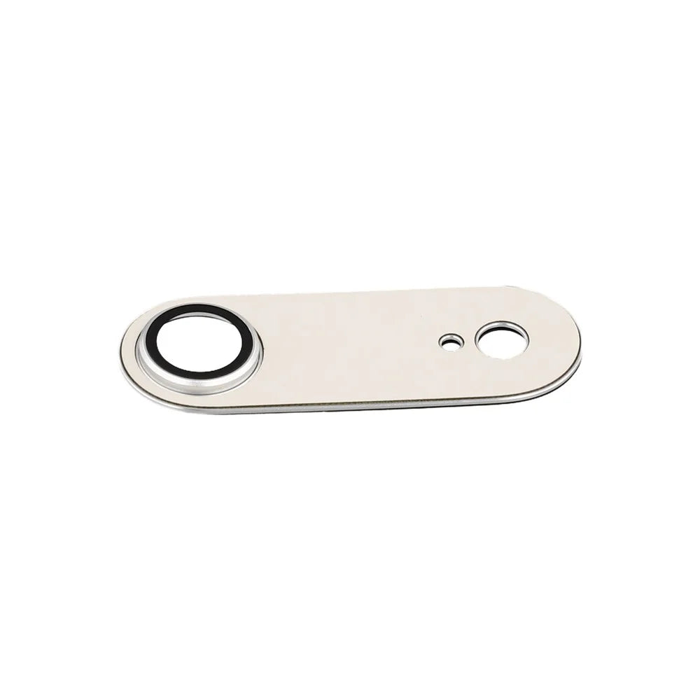 For iPhone Air 9H Hardness Tempered Glass Camera Lens Protector Full Cover Leather Coated Metal Lens Film - Silver - 3