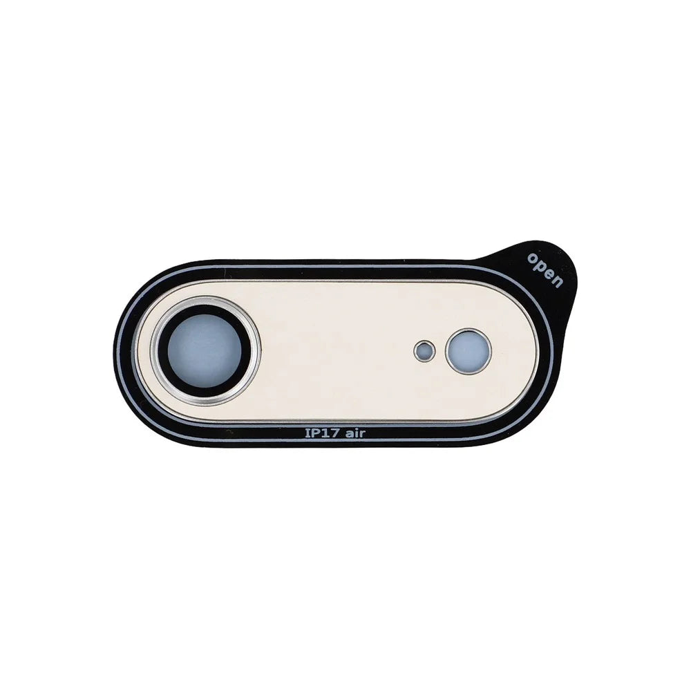 For iPhone Air 9H Hardness Tempered Glass Camera Lens Protector Full Cover Leather Coated Metal Lens Film - Silver - 4
