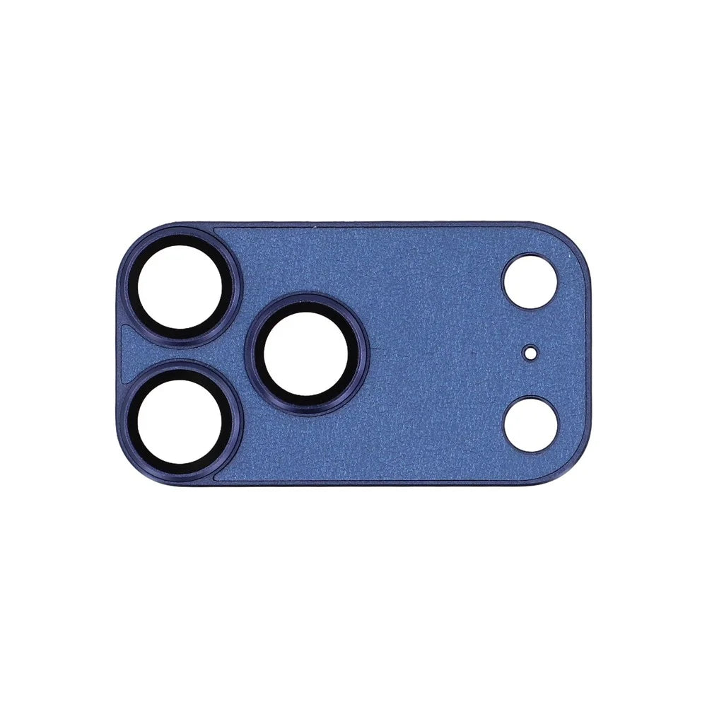 For iPhone 17 Pro Max 9H Hardness Tempered Glass Camera Lens Protector Full Cover Leather Coated Metal Lens Film - Blue - 2