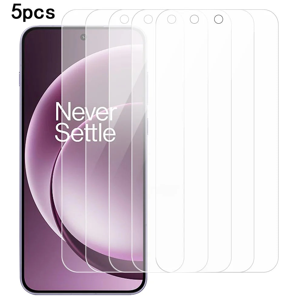 5Pcs For OnePlus 15R 5G / Ace 6T 5G / Ace 6 5G Front Screen Protector 0.3mm 2.5D Tempered Glass Clear Film, Not Full Covering - 1