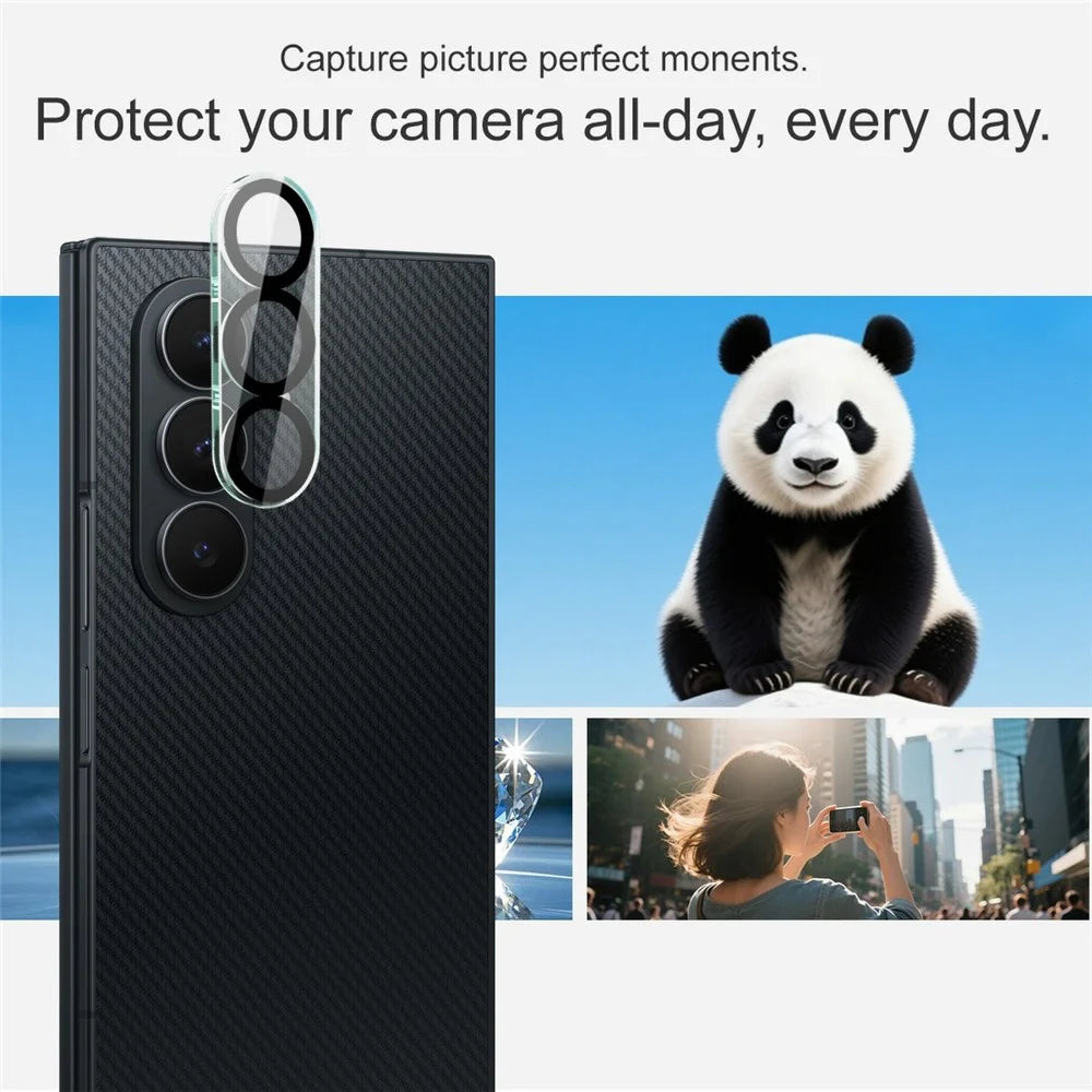 IMAK For Samsung Galaxy Z TriFold 5G Tempered Glass Camera Lens Protector Acrylic Lens Cap (Black Circle Design) - 5