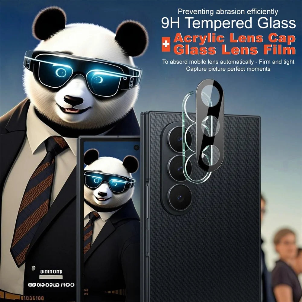 IMAK For Samsung Galaxy Z TriFold 5G Tempered Glass Full Cover Lens Film + Acrylic Cap (Black Version) - 3