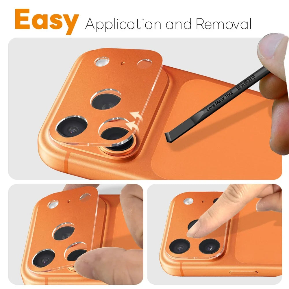 NORTHJO For iPhone 17 Pro Camera Lens Protector Silk Printing 3D Full Coverage Tempered Glass Lens Film - Orange - 4