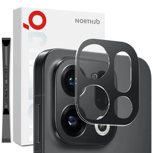 NORTHJO Camera Lens Protector For Oppo Find X9 5G Black Silk Printing 3D Clear Tempered Glass Lens Film - 1