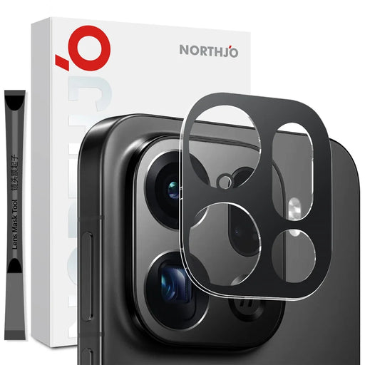NORTHJO Camera Lens Protector For Oppo Find X9 Pro 5G Black Silk Printing 3D Clear Tempered Glass Lens Film - 1