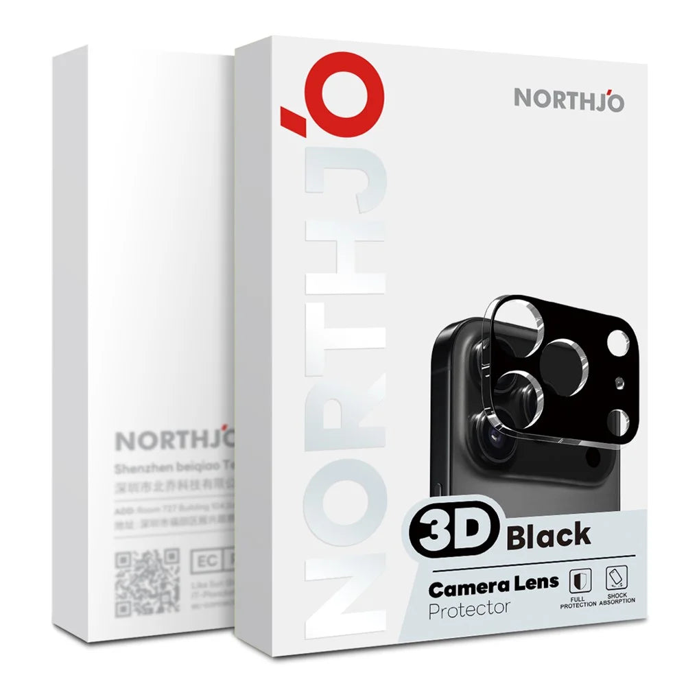 NORTHJO 2Pcs Camera Lens Protector For OnePlus 15 5G Black Silk Printing 3D Clear Tempered Glass Lens Film - 5