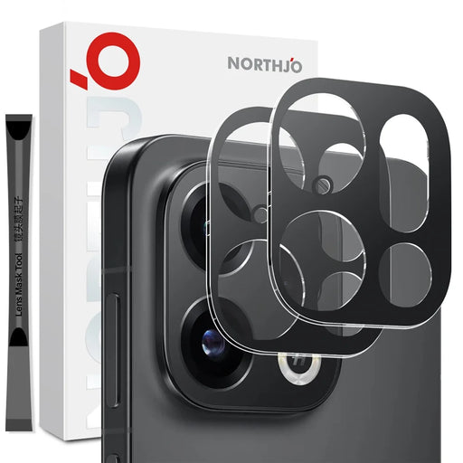 NORTHJO 2Pcs Camera Lens Protector For Oppo Find X9 5G Black Silk Printing 3D Clear Tempered Glass Lens Film - 1