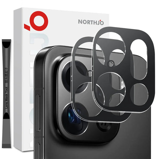 NORTHJO 2Pcs Camera Lens Protector For Oppo Find X9 Pro 5G Black Silk Printing 3D Clear Tempered Glass Lens Film - 1