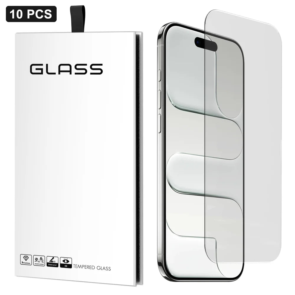 For iPhone Air 10Pcs Screen Protector 3D Large Arc Edge Thick Glue HD Clear High Aluminium-silicon Glass Film (NOT Complete Covering) - As Shown - 1