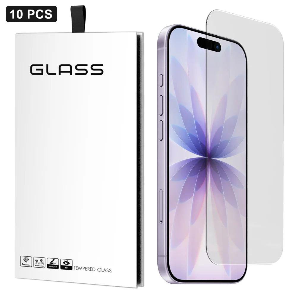 For iPhone 17 10Pcs Screen Protector 3D Large Arc Edge Thick Glue HD Clear High Aluminium-silicon Glass Film (NOT Complete Covering) - As Shown - 1