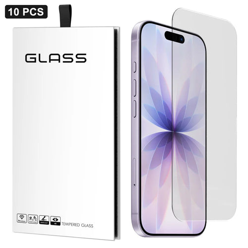 For iPhone 17 10Pcs Screen Protector 3D Large Arc Edge Thick Glue HD Clear High Aluminium-silicon Glass Film (NOT Complete Covering) - As Shown - 1