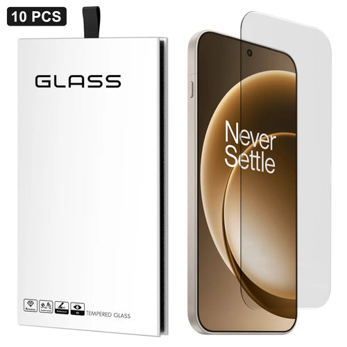 For OnePlus 15 5G 10Pcs Screen Protector 3D Large Arc Edge Thick Glue HD Clear High Aluminium-silicon Glass Film (NOT Complete Covering) - As Shown - 1