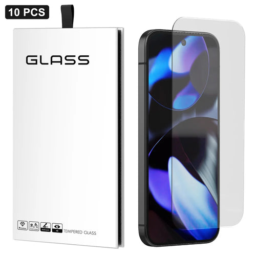 For Google Pixel 9 10Pcs Screen Protector 3D Large Arc Edge Thick Glue HD Clear High Aluminium-silicon Glass Film (NOT Complete Covering) - As Shown - 1