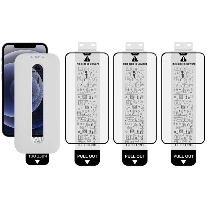 IMAK 3Pcs For iPhone 12 / 12 Pro Tempered Glass Full Screen Protector Full Glue Film with Dust-free Installation Tool - 1