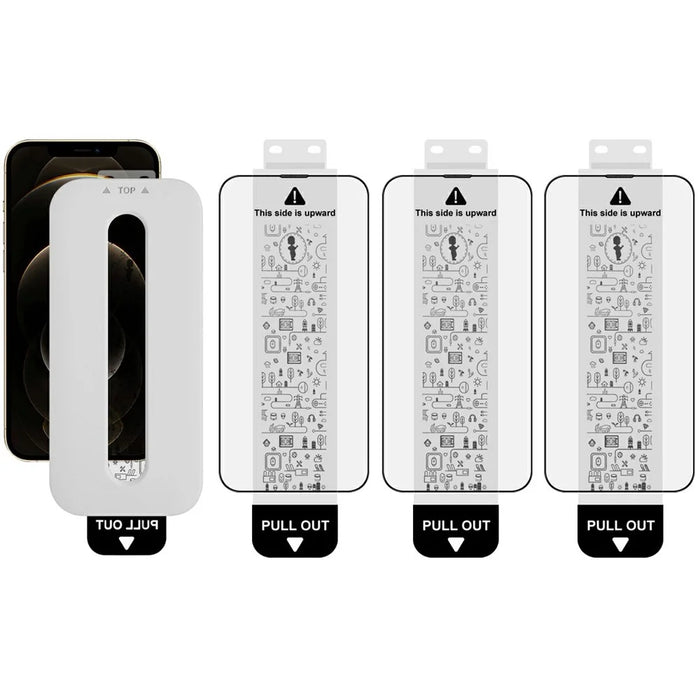 IMAK 3Pcs For iPhone 12 Pro Max Tempered Glass Full Screen Protector Full Glue Film with Dust-free Installation Tool - 1