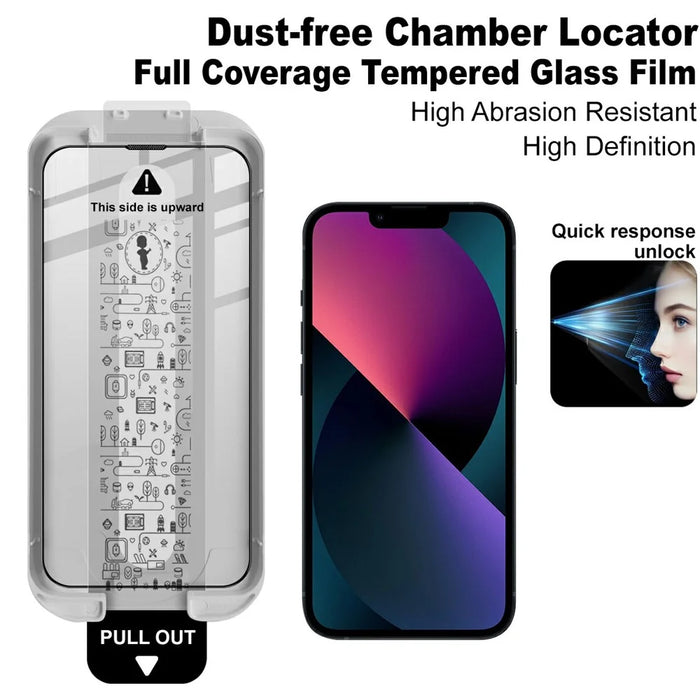 IMAK 3Pcs For iPhone 13 / 13 Pro Tempered Glass Full Screen Protector Full Glue Film with Dust-free Installation Tool - 5