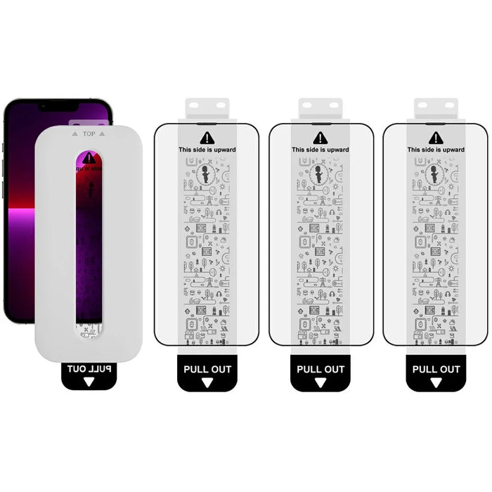 IMAK 3Pcs For iPhone 13 Pro Max Tempered Glass Full Screen Protector Full Glue Film with Dust-free Installation Tool - 1