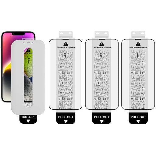 IMAK 3Pcs For iPhone 14 Tempered Glass Full Screen Protector Full Glue Film with Dust-free Installation Tool - 1