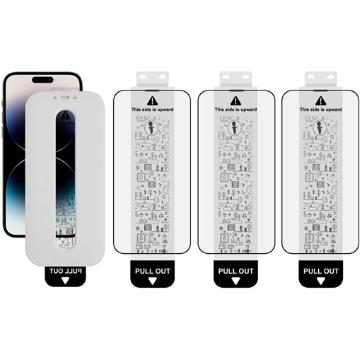 IMAK 3Pcs For iPhone 14 Pro Max Tempered Glass Full Screen Protector Full Glue Film with Dust-free Installation Tool - 1