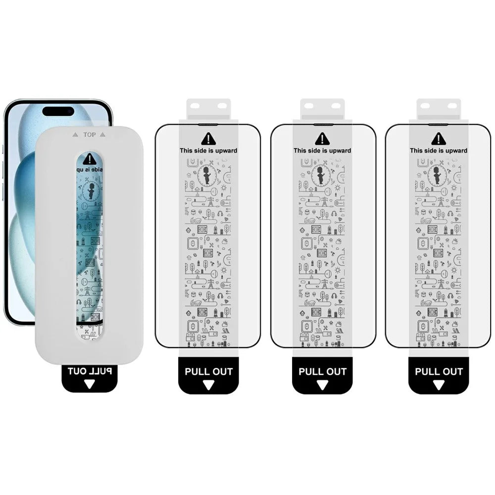 IMAK 3Pcs For iPhone 15 Tempered Glass Full Screen Protector Full Glue Film with Dust-free Installation Tool - 1