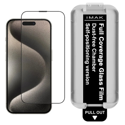 IMAK 3Pcs For iPhone 15 Pro Tempered Glass Full Screen Protector Full Glue Film with Dust-free Installation Tool - 2