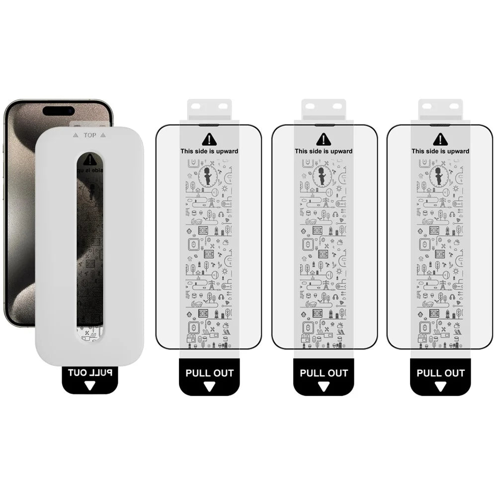 IMAK 3Pcs For iPhone 15 Pro Max Tempered Glass Full Screen Protector Full Glue Film with Dust-free Installation Tool - 1
