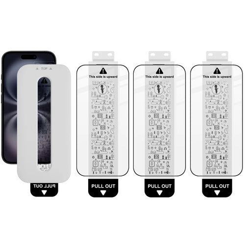 IMAK 3Pcs For iPhone 16 Tempered Glass Full Screen Protector Full Glue Film with Dust-free Installation Tool - 1