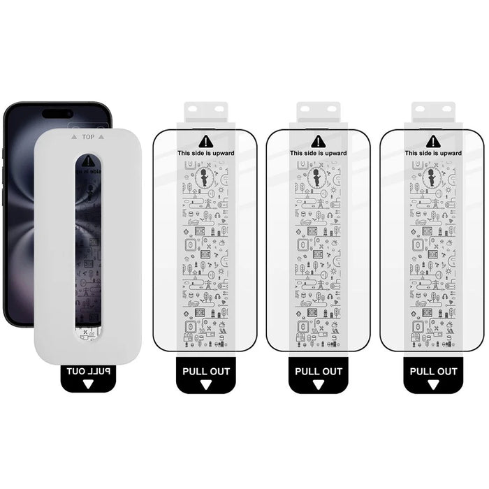 IMAK 3Pcs For iPhone 16 Tempered Glass Full Screen Protector Full Glue Film with Dust-free Installation Tool - 1