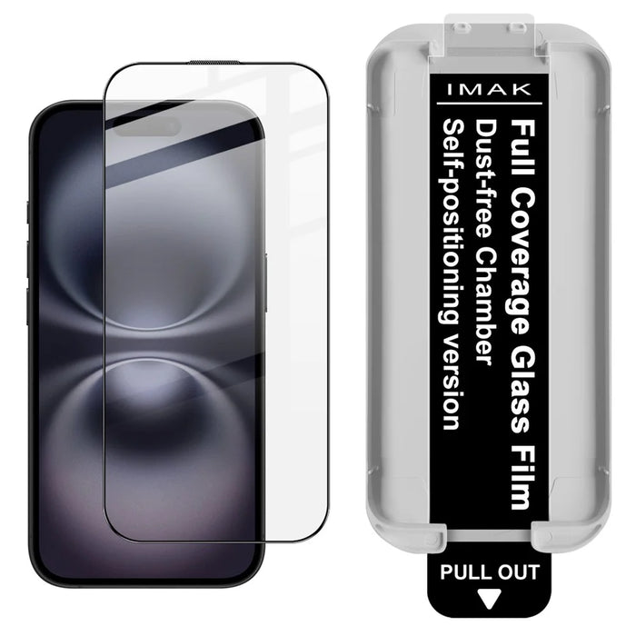 IMAK 3Pcs For iPhone 16 Tempered Glass Full Screen Protector Full Glue Film with Dust-free Installation Tool - 2