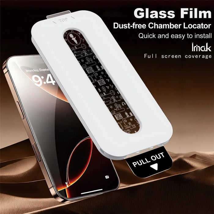 IMAK 3Pcs For iPhone 16 Tempered Glass Full Screen Protector Full Glue Film with Dust-free Installation Tool - 4