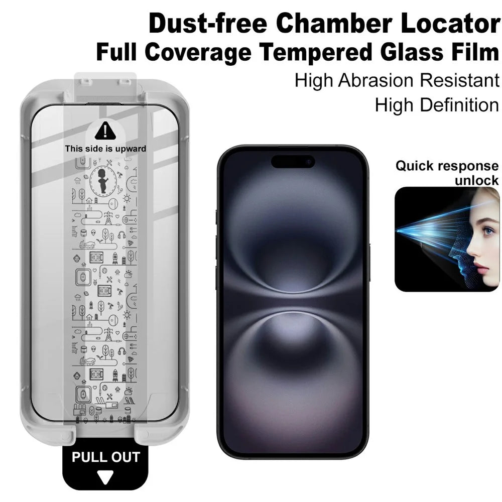 IMAK 3Pcs For iPhone Air Tempered Glass Full Screen Protector Full Glue Film with Dust-free Installation Tool - 5