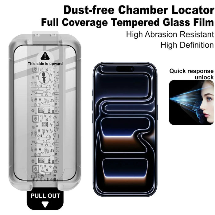 IMAK 3Pcs For iPhone 17 Pro Max Tempered Glass Full Screen Protector Full Glue Film with Dust-free Installation Tool - 5