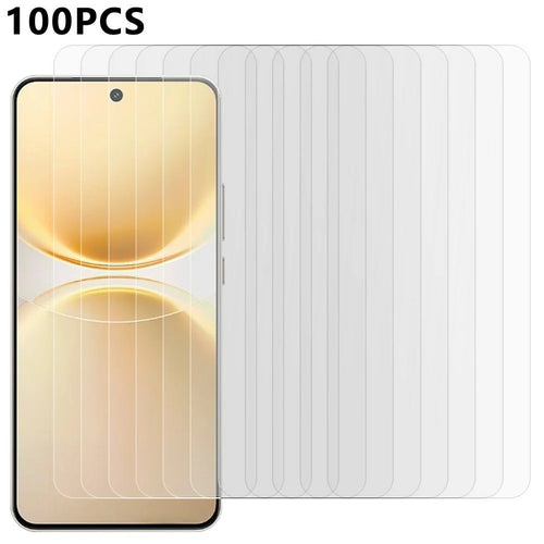 100Pcs For vivo Y500 Pro 5G Screen Protector Full Glue Anti-Scratch Tempered Glass Film (NOT Complete Covering) (No Package, with Wipes Set, Dust-absorber, Guide Sticker) - 1