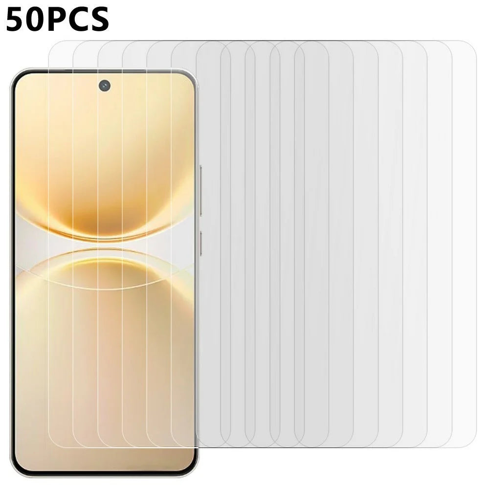 50Pcs For vivo Y500 Pro 5G Screen Protector Full Glue Tempered Glass Clear Screen Film (NOT Complete Covering) (No Package, with Wipes Set, Dust-absorber, Guide Sticker) - 1