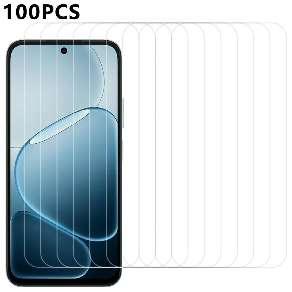 100Pcs For Oppo A6x 5G  /  A6x 4G Screen Protector Full Glue Anti-Scratch Tempered Glass Film (NOT Complete Covering) (No Package, with Wipes Set, Dust-absorber, Guide Sticker) - 1