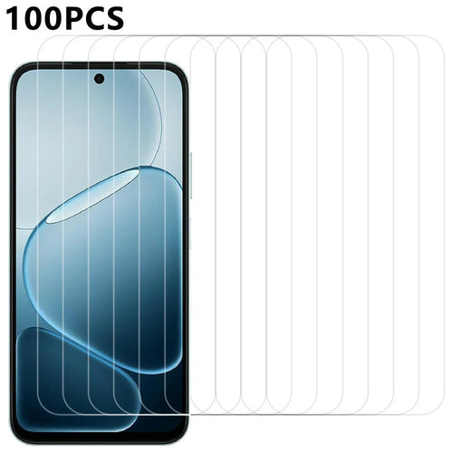 100Pcs For Oppo A6x 5G  /  A6x 4G Screen Protector Full Glue Anti-Scratch Tempered Glass Film (NOT Complete Covering) (No Package, with Wipes Set, Dust-absorber, Guide Sticker) - 1