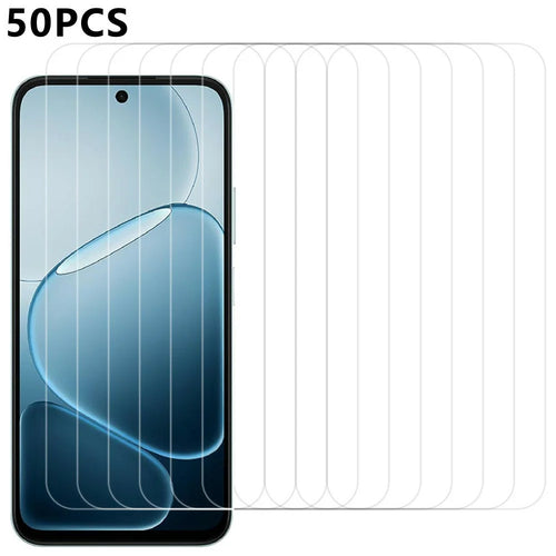 50Pcs For Oppo A6x 5G  /  A6x 4G Screen Protector Full Glue Tempered Glass Clear Screen Film (NOT Complete Covering) (No Package, with Wipes Set, Dust-absorber, Guide Sticker) - 1