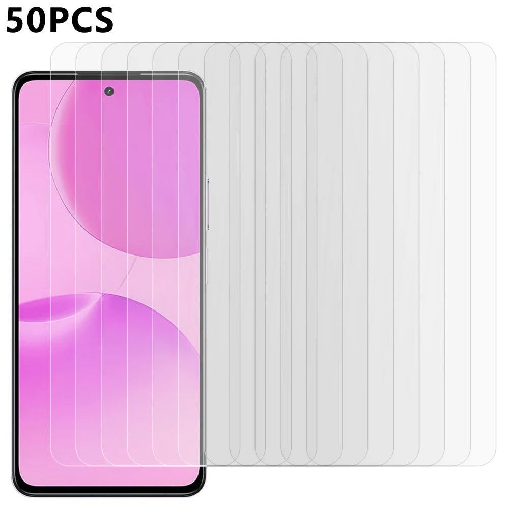 50Pcs For Realme P4x 5G Screen Protector Full Glue Tempered Glass Clear Screen Film (NOT Complete Covering) (No Package, with Wipes Set, Dust-absorber, Guide Sticker) - 1