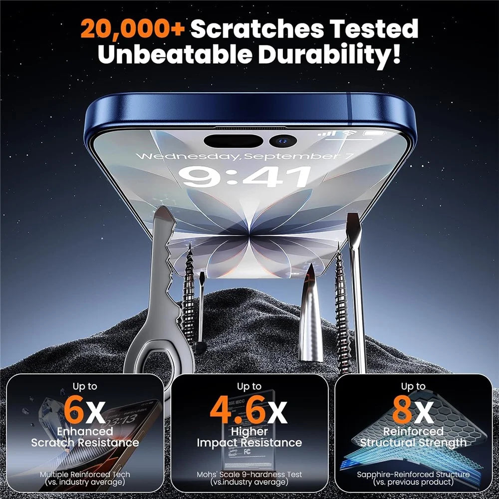 For iPhone 18 Pro Max / 17 Pro Max HD Full Screen Protector 0.18 mm Ultra Thin High Aluminium-silicon Silk Printing Tempered Glass Film - 2