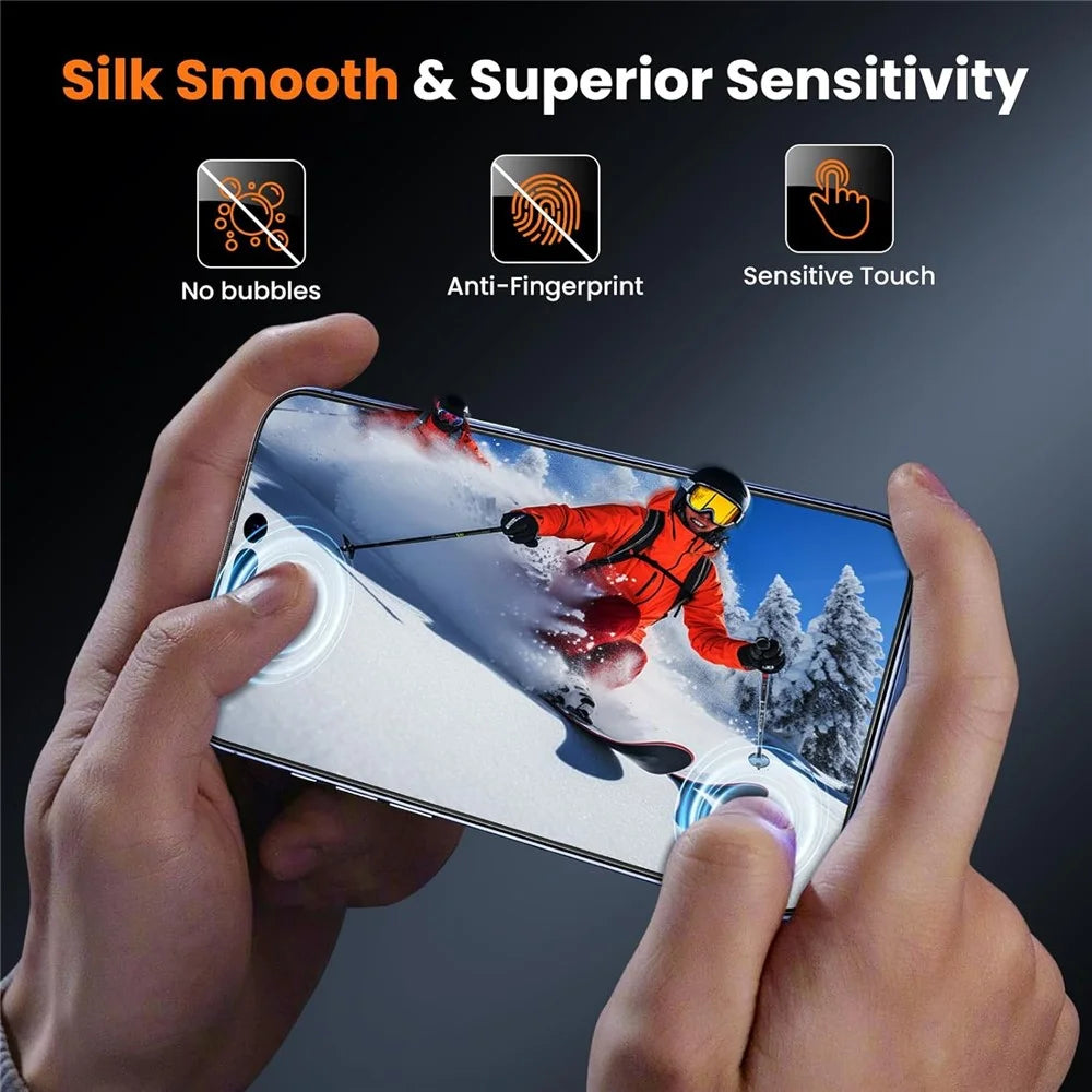 For iPhone 18 Pro Max / 17 Pro Max HD Full Screen Protector 0.18 mm Ultra Thin High Aluminium-silicon Silk Printing Tempered Glass Film - 3