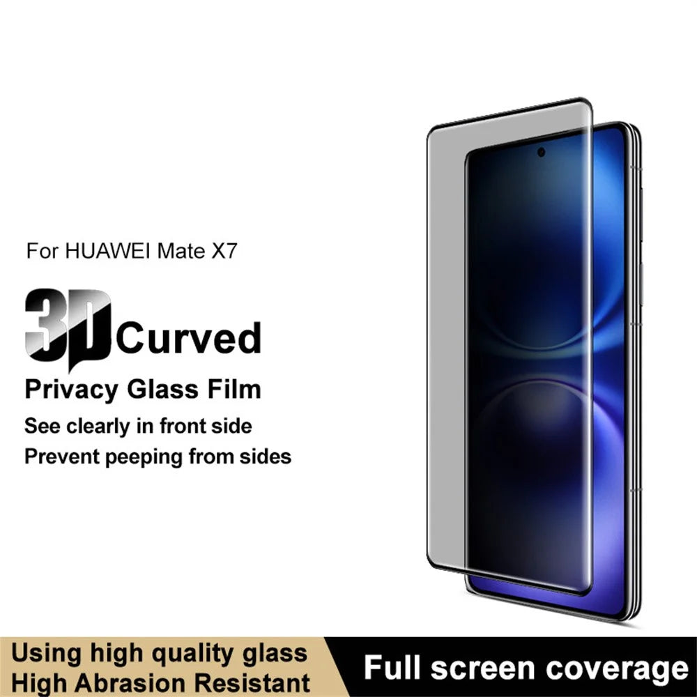 IMAK For Huawei Mate X7 Anti Spy Screen Protector Full Cover Side Glue Tempered Glass Film - 3