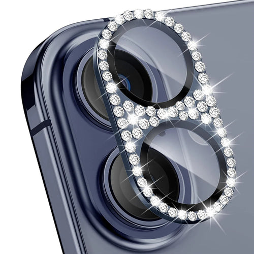 ENKAY HAT PRINCE For iPhone 17 Camera Lens Protector   Rhinestone Decor Metal + Tempered Glass Lens Film - Dark Blue - 1