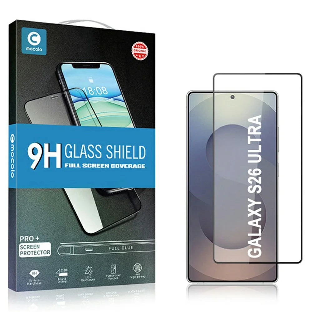 MOCOLO For Samsung Galaxy S26 Ultra Full Screen Protector Anti-Shatter Silk Printing Full Glue Tempered Glass Film - Black - 6