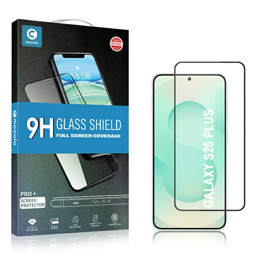 MOCOLO For Samsung Galaxy S26+ Full Screen Protector Anti-Shatter Silk Printing Full Glue Tempered Glass Film - Black - 6