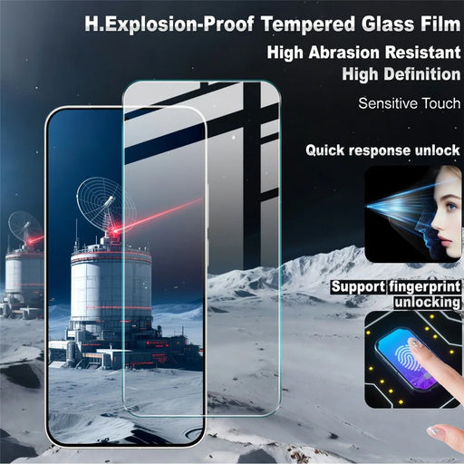 IMAK H Series For vivo S60 5G / S60 Vitality / S50 5G Screen Protector Tempered Glass Film (Not Complete Coverage) (Fingerprint Unlock) - Transparent - 2