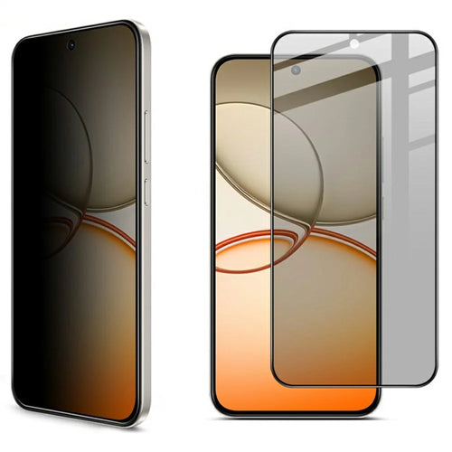IMAK For Realme Narzo 90 5G Privacy Screen Protector Anti Peep Full Cover Tempered Glass Film (Fingerprint Unlock) - Black - 1